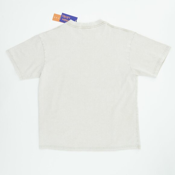 Cream Washed HEAVYWEIGHT 225gsm 100% cotton Oversized Boxy T-shirt HIGH LEVEL HL - Picture 3 of 6
